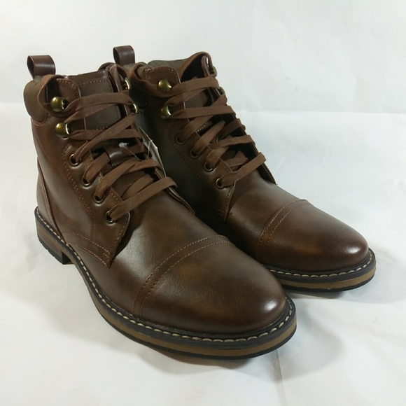 Men Brown Casual Work Boots - Picture 1 of 8